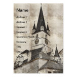 Evangelic church tower drawing business cards