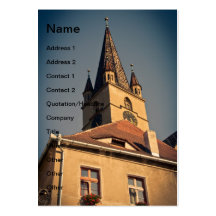 Evangelic church tower, Sibiu Business Card Templates