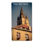 Evangelic church tower, Sibiu Personalized Shipping Label