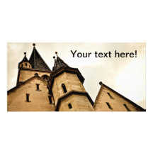 Evangelic church tower, Sibiu Personalized Photo Card