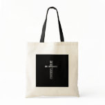 Evangelic metal on black square bottom bag