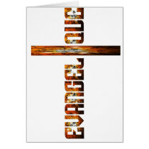 Evangélique en croix aspect braise greeting cards