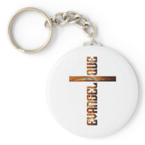 Evangélique en croix aspect braise keychain