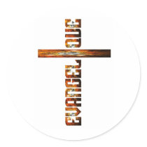 Evangélique en croix aspect braise stickers