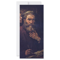 Evangelist Matthew And The Angel By Rembrandt Customized Rack Card