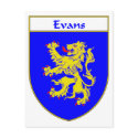 Evans Coat of Arms/Family Crest (Wales) postcards by NameGame Evans Coat of Arms/Family Crest (Wales) postcards