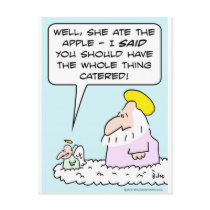 eve adam ate apple god angel catered post card