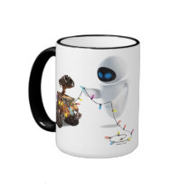 Eve and Wall*E with Christmas Lights Disney Mug