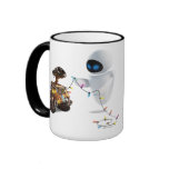 Eve and Wall*E with Christmas Lights Disney mugs