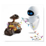 christmas lights, robots, eve, pink, pixar,