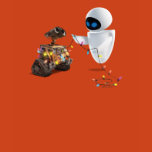 christmas lights, robots, eve, pink, pixar,