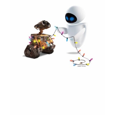 Eve and Wall*E with Christmas Lights Disney t-shirts