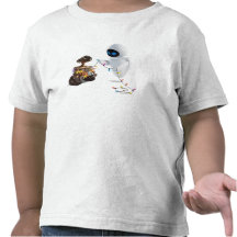 Eve and WALL-E with Christmas Lights Tee Shirt