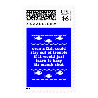 Even a fish could stay out of trouble stamps