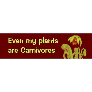 Even my plants are Carnivores bumpersticker