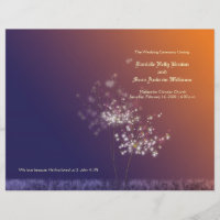 Evening Dandelion Wedding Bi Fold Ceremony Program Flyer