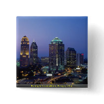 Evening falls over Atlanta, Georgia, U.S.A. Button
