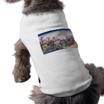 Evening Glow at Koganei Bridge, Ando Hiroshige Dog T-shirt