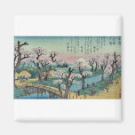 Evening glow at Koganei Bridge by Ando, Hiroshige Fridge Magnet