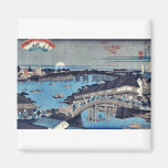 Evening glow at Ryogoku Bridge by Ikeda, Eisen Fridge Magnet