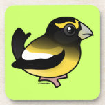 Evening Grosbeak male Beverage Coaster