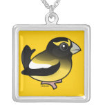 Evening Grosbeak male Silver Plated Necklace