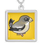 Evening Grosbeak female Silver Plated Necklace