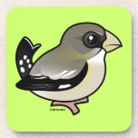 Evening Grosbeak female Beverage Coaster