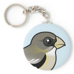 Evening Grosbeak female Basic Keychain