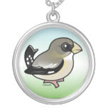 Evening Grosbeak female Silver Plated Necklace