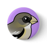 Evening Grosbeak female Round Button