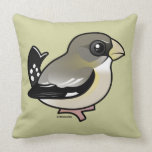 Evening Grosbeak female Throw Pillow