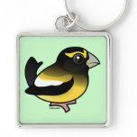 Evening Grosbeak male Premium Square Keychain