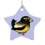 Evening Grosbeak male Star Ornament