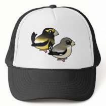 Evening Grosbeak pair Mesh Hats
