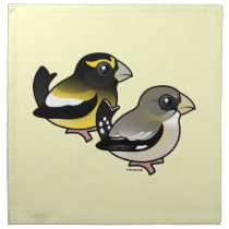 Evening Grosbeak pair Cloth Napkins