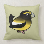 Evening Grosbeak male Throw Pillow