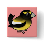 Evening Grosbeak male Square Button