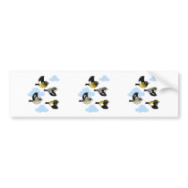 Evening Grosbeaks in Flight Bumper Stickers