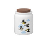 Evening Grosbeaks in flight Candy Jar