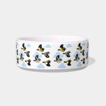 Evening Grosbeaks in flight Pet Bowl