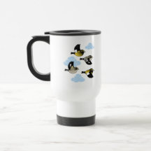 Evening Grosbeaks in Flight Coffee Mug