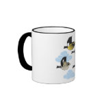 Evening Grosbeaks in flight Ringer Mug