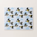 Evening Grosbeaks in flight Puzzle