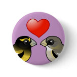 Evening Grosbeaks in love Round Button