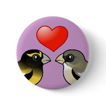 Evening Grosbeaks in Love Button