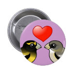 Evening Grosbeaks in love Round Button