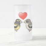 Evening Grosbeaks in love Frosted Glass Mug