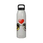 Evening Grosbeaks in love Water Bottle