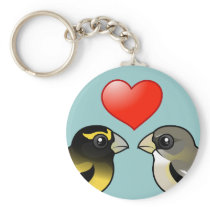 Evening Grosbeaks in Love Keychains